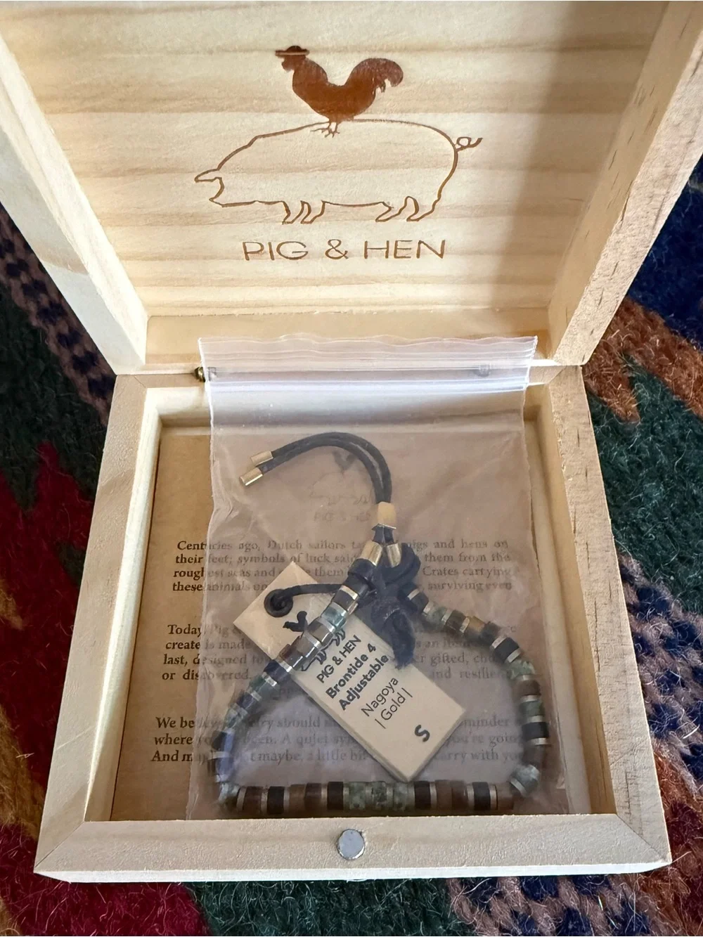 Pig & Hen Brontide 4mm Bracelet Nagoya | PVD Gold Size Small NWT